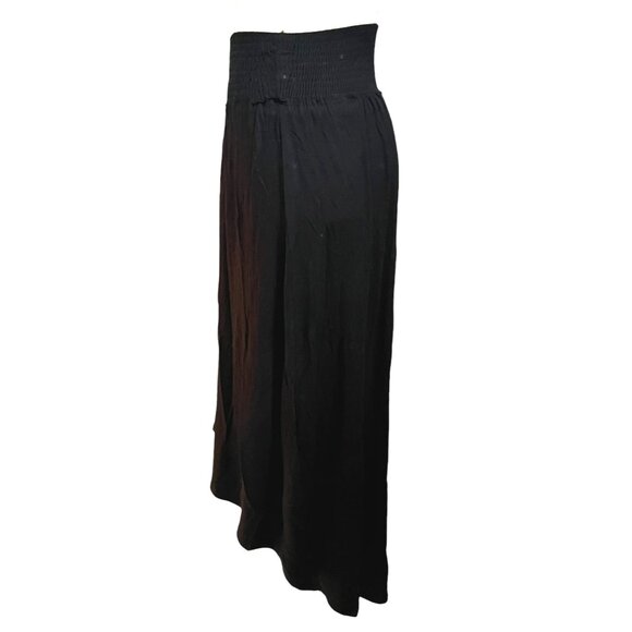 Free People Beach Soft Open Front Smocked Waist Assymetrical Maxi Skirt Sz Mediu - Picture 6 of 11